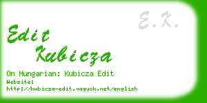 edit kubicza business card